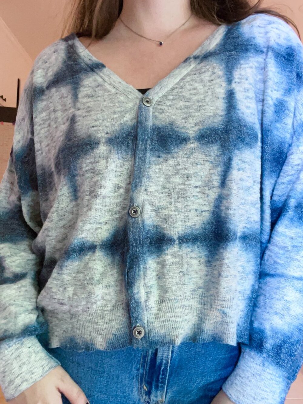 Pilcro - Anthropologie - Blue Tie-Dye Cardigan - women’s XL